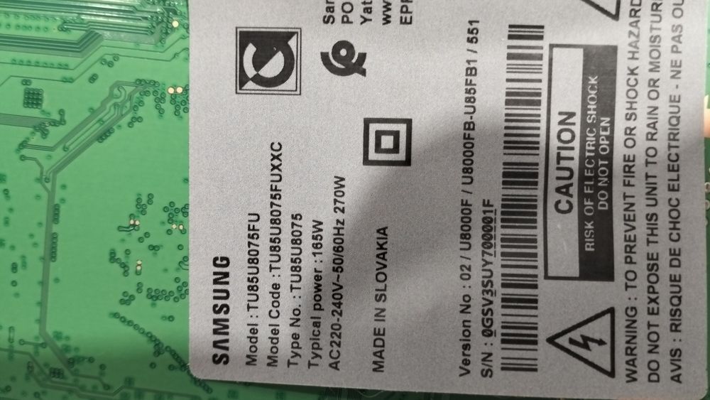 Placa e mainboard Samsung TU85U8075