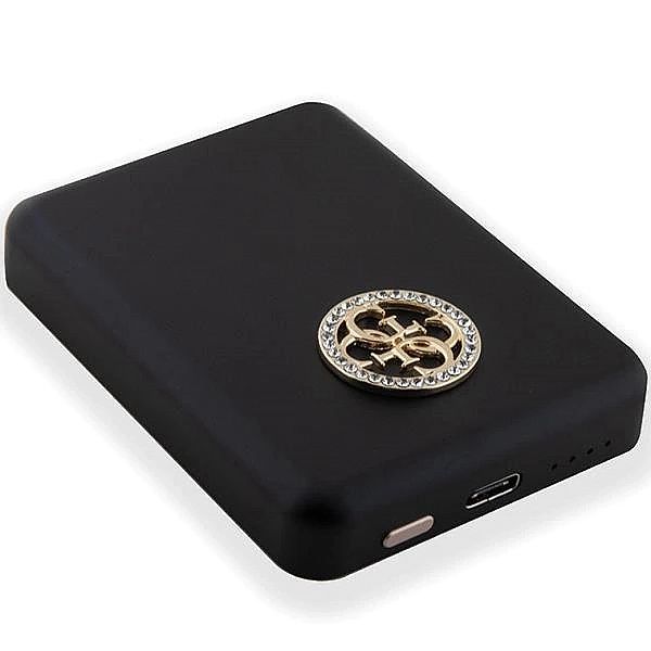 Powerbank indukcyjny Guess MagSafe 4G Strassed Metal Logo 15W 5000mAh