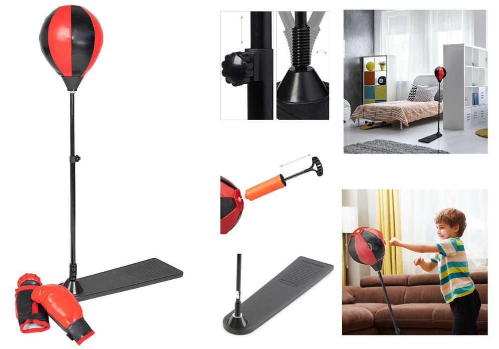 Zestaw bokserski dzieci gruszka stojak rękawice boks DEMO KURIER 0zł