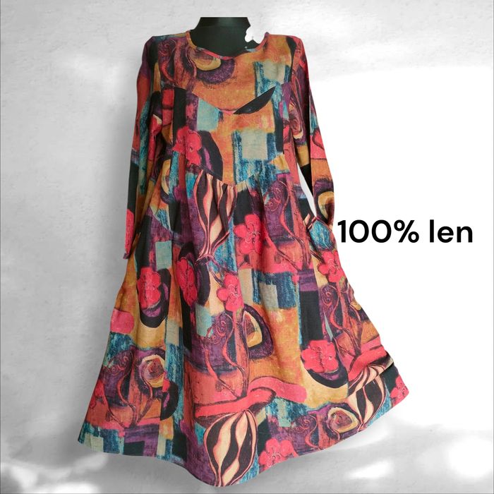 Sukienka damska lniana len 100% rozmiar L/XL