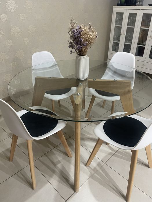 Mesa de vidro redonda 130cm