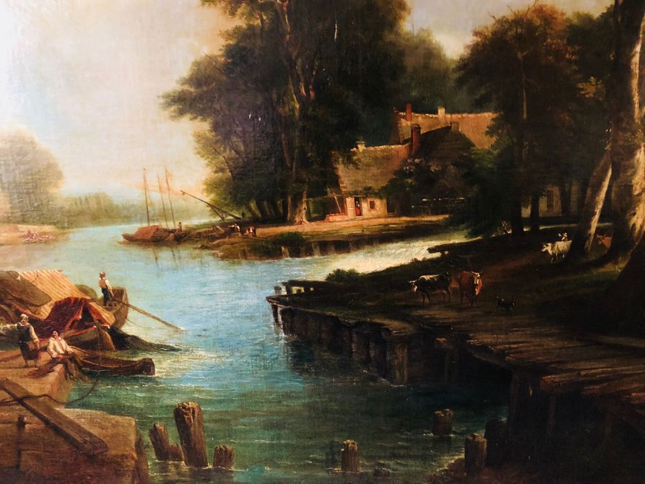 Речной пейзаж худ. W.Krause 1860 г