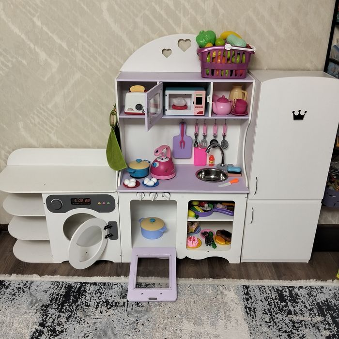 Дитяча ігрова кухня, холодильник, плита, пральна машинка, духова шафа