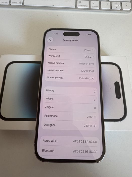 Bateria 100% iPhone 14 Pro 256gb Silver