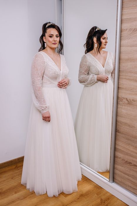 Suknia ślubna ecru