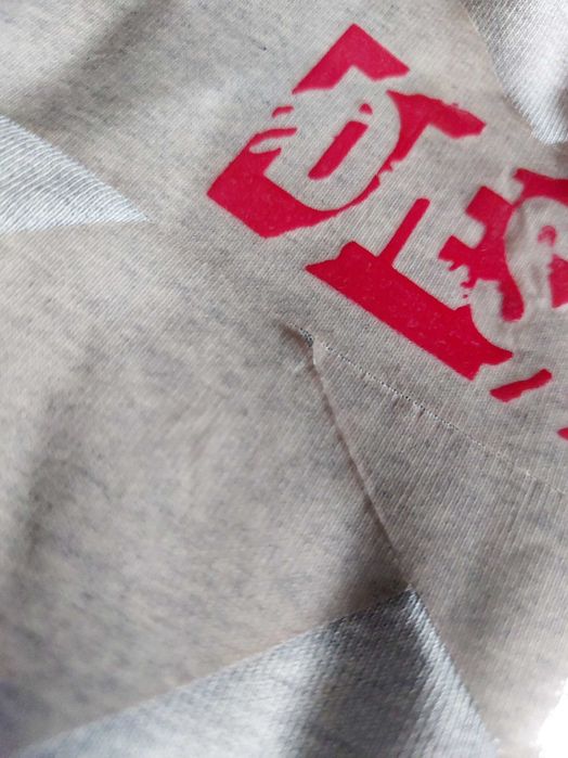 Diesel szara bluza z tasmą napisem bez zamka meska s m bawelna