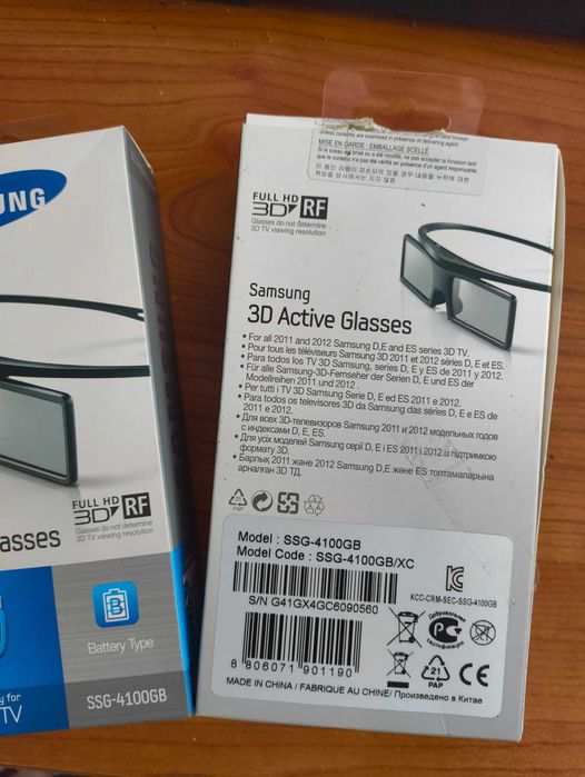 Lote 4 Óculos 3D Ativos Samsung SSG-4100GB (2 Caixas) – Como Novos