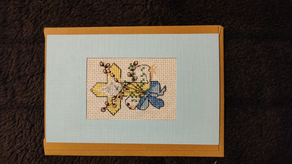 Kartki wielkanocne haft krzyzykowy hand made
