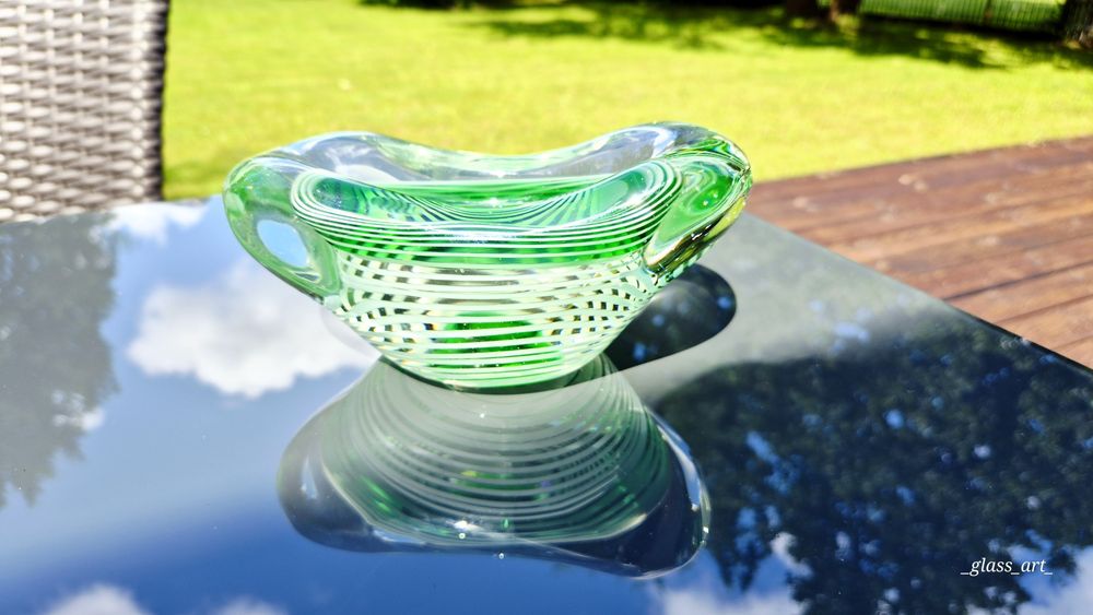 Unikat! Drost paterka przybornik szkło artystyczne Ząbkowice PRL