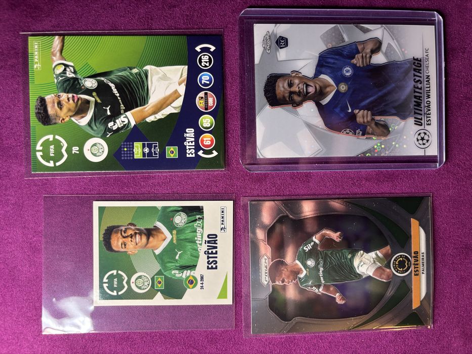 Cartas e cromo rookie do Estevao Palmeiras