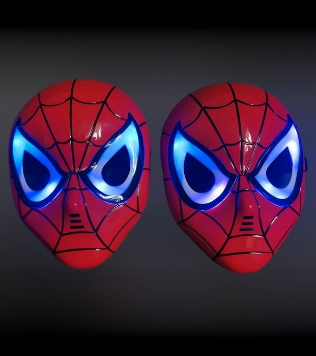 Zestaw Spider-Man: 2 Maski LED (świecące oczy) + Rękawice | Przebranie