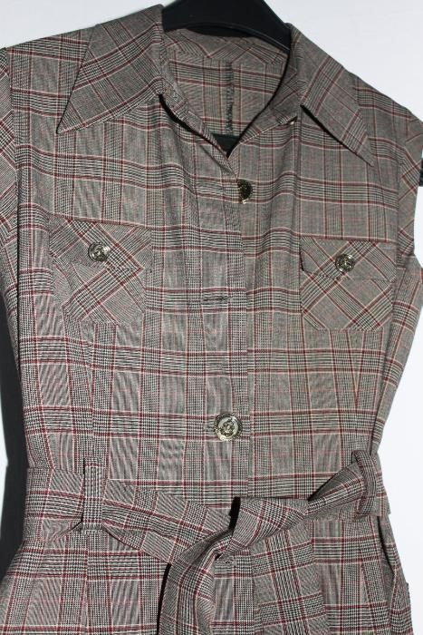 szmizjerka nowa szyta w kratę materiał sztuczny bardzo ładny XS/S