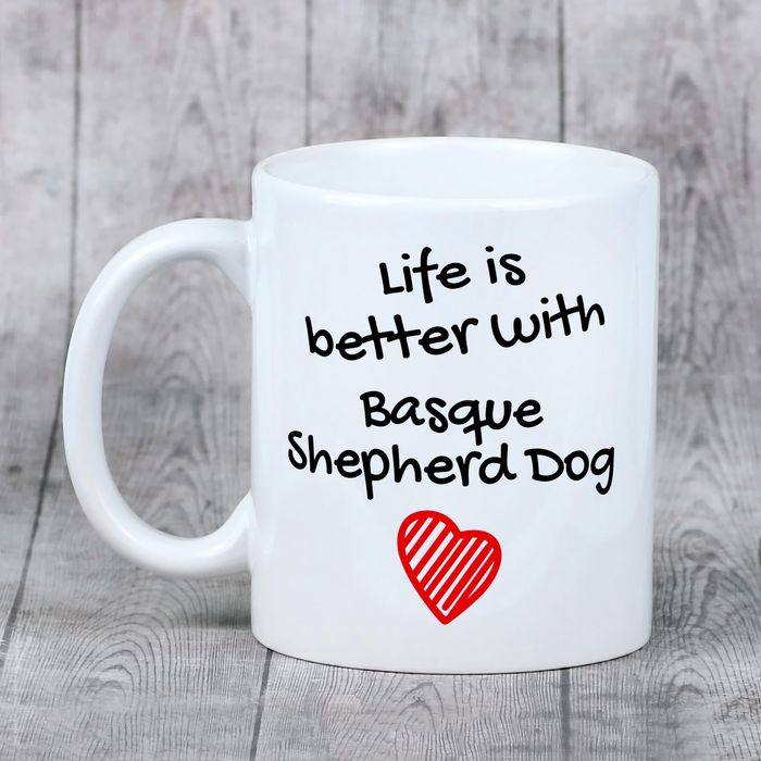 Owczarek baskijski kubek z psem life is better Art-Dog