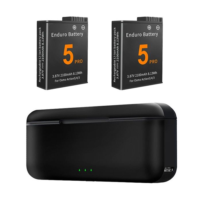 Комплект два акумулятора і зарядний пристрій для DJI Action 5 Pro/4/3