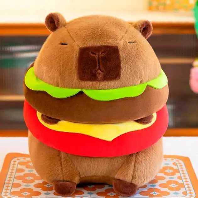 Плюшевая Капибара Бургер 35 см — мягкий друг для объятий!