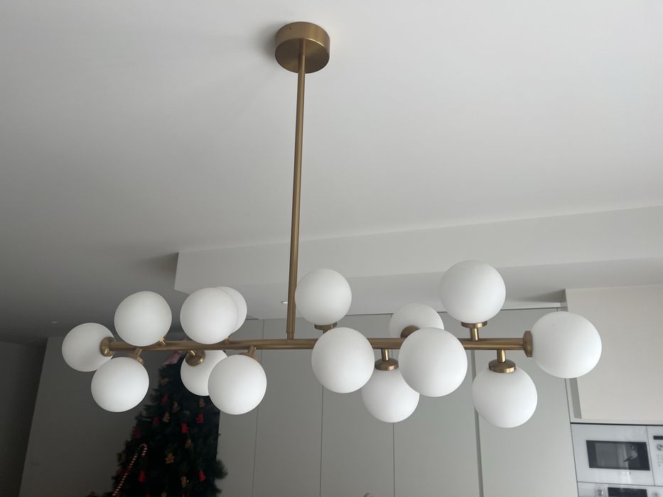 Candeeiro suspenso dourado