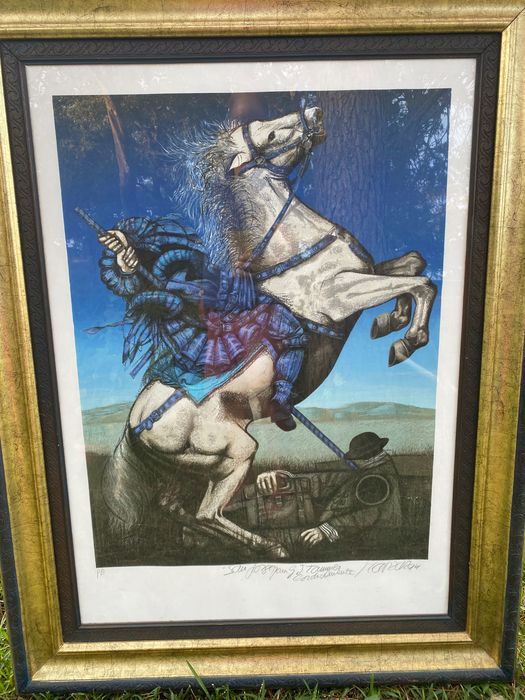 São Jorge com Dragão David Manzur 1994 Assinado e Datado