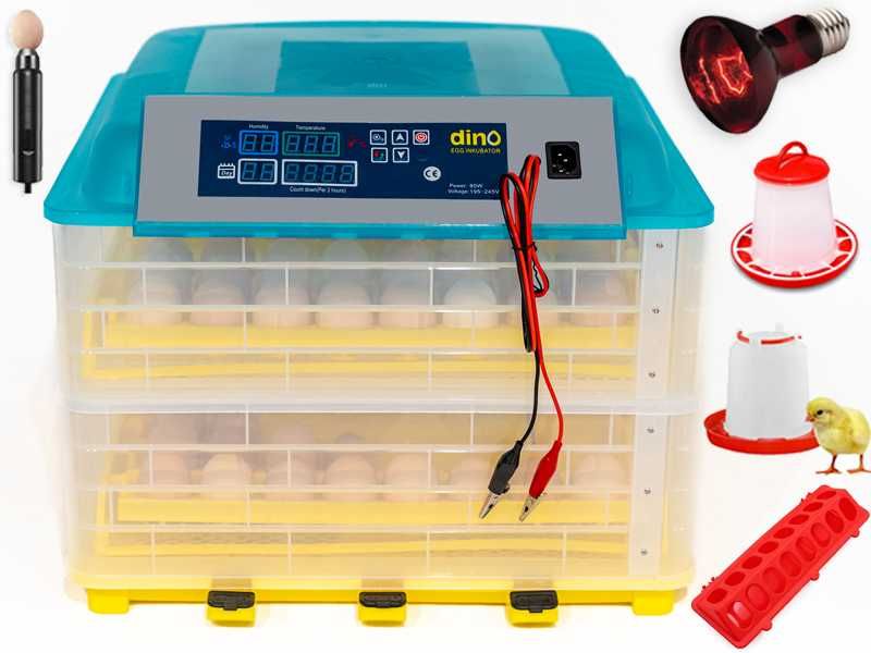 INKUBATOR Dino Automatyczny do 112 JAJ 12V 230V wylęgarka MEGA ZESTAW