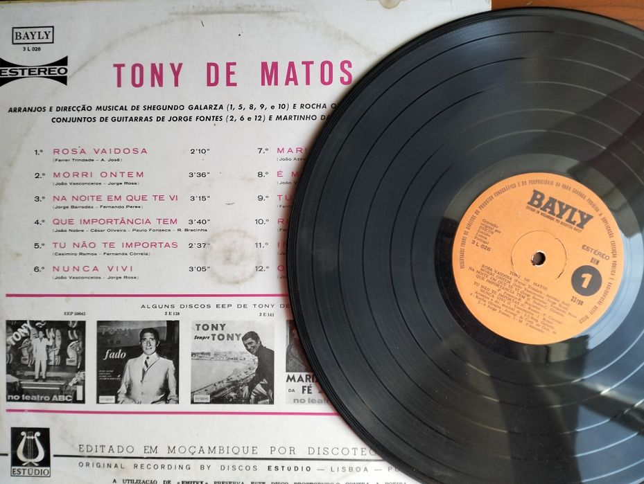 Disco de vinil LP Tony de Matos - De Sucesso em Sucesso