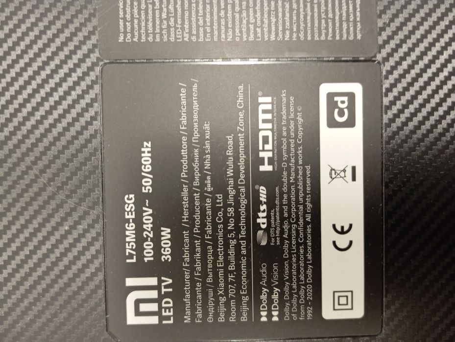 Телевизор MI75 по запчастям