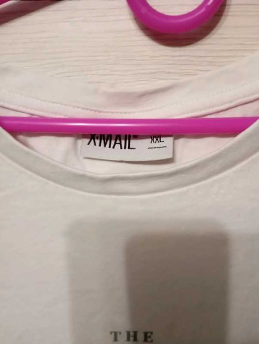 Koszulka męska biała liście XXL t-shirt