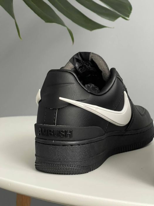 Кросівки Кроссовки Nike Air Force x Ambush Black White Swoosh Кросовки повсякденні