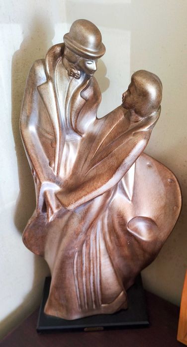 Estatueta Art Déco Casal Elegante - 51 cm