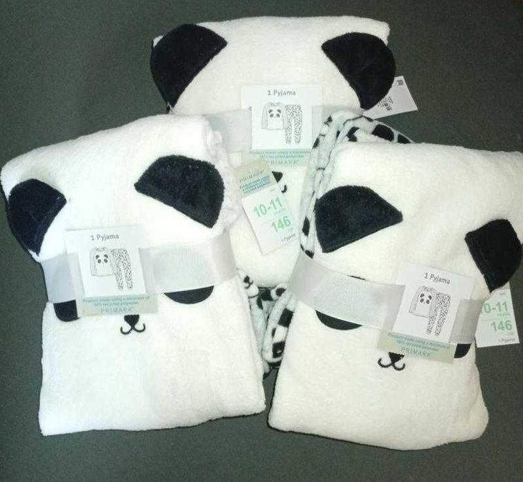 Брендова  фланелева тепла піжама для дівчинки Panda 134,140 зроста