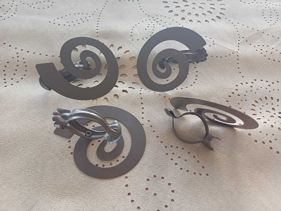 Conjunto de 6 cortinados em tons beje