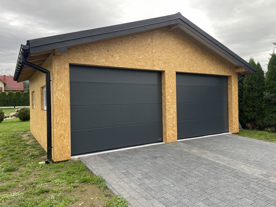 Brama garażowa segmentowa 3000x2250 antracyt brązowa biała