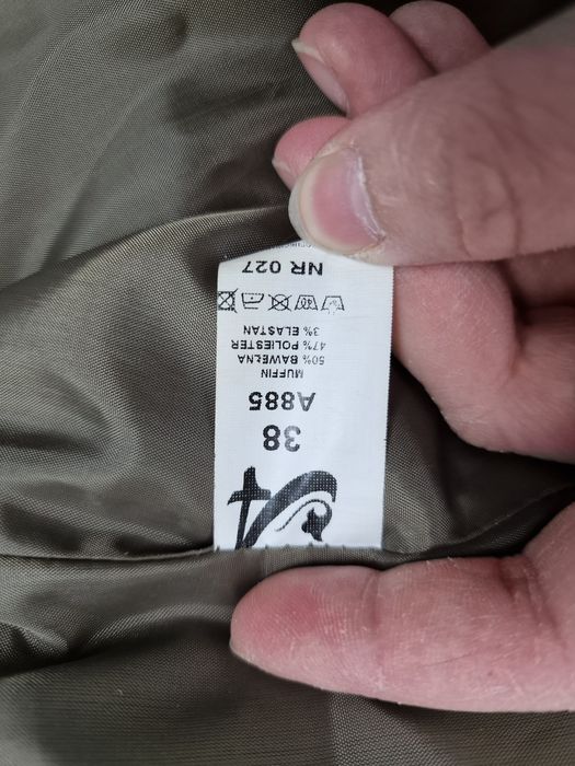 Garnitur damski ze spodniami khaki komplet 36/38 S/M bawełna 50%