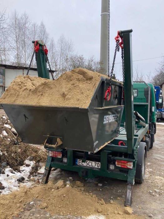 transport piasek, ziemia, hds, wywóz gruz, koparko-ładowarka rozbiórki
