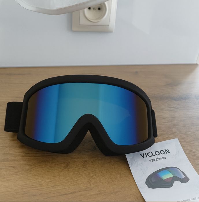 Gogle narciarskie google damskie męskie czarne niebieskie DNBC