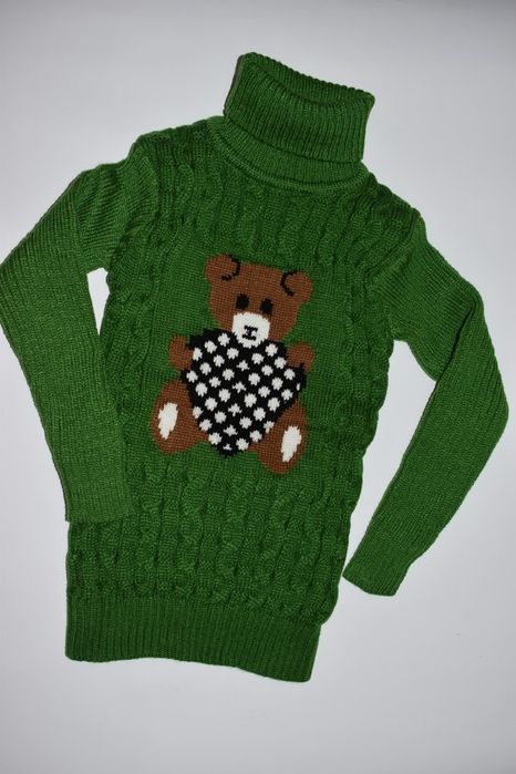 Светр гольф зелений теплий Ведмежа