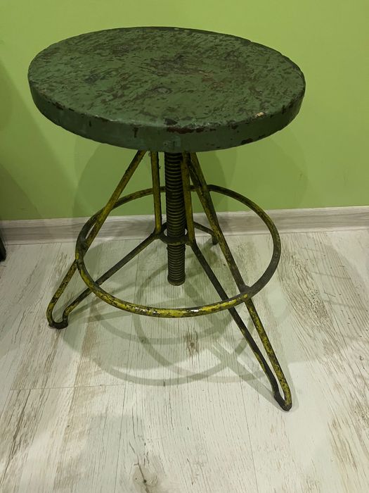 Zestaw 3 taboretów warsztatowych industrialne hoker loft PRL