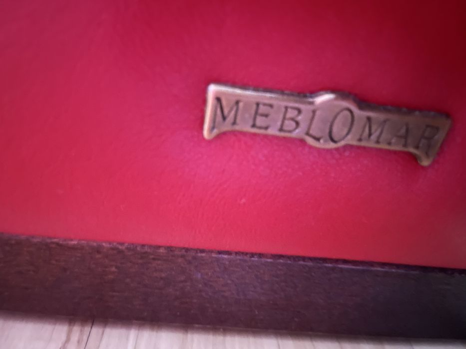 Kanapa sofa rozkladana skórzana czerwona