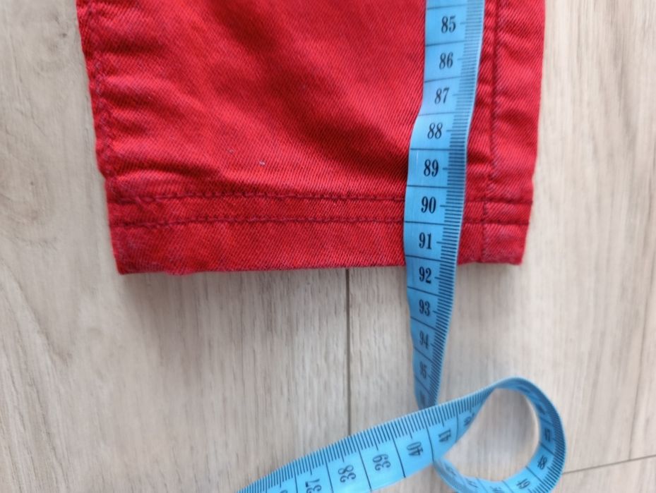 Drywash czerwone spodnie damskie 36 S rurki legginsy