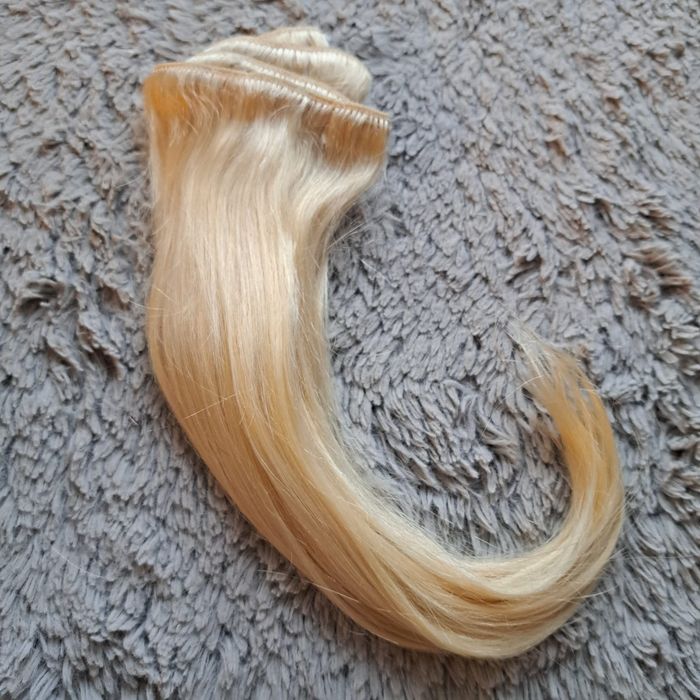 Włosy Clip-In REMY 35cm 120g Bezszwowe Wowangel #60 Platynowy Blond auk 1.5