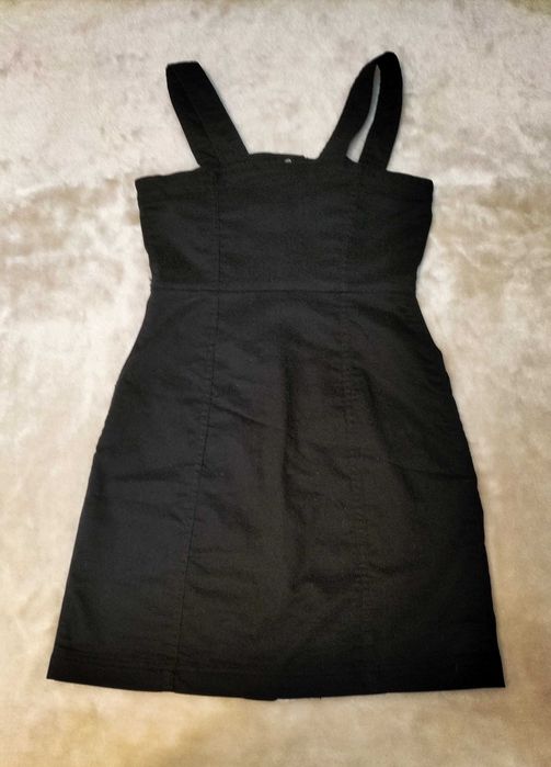 Vestido de alças preto, Tam. 36, H&M