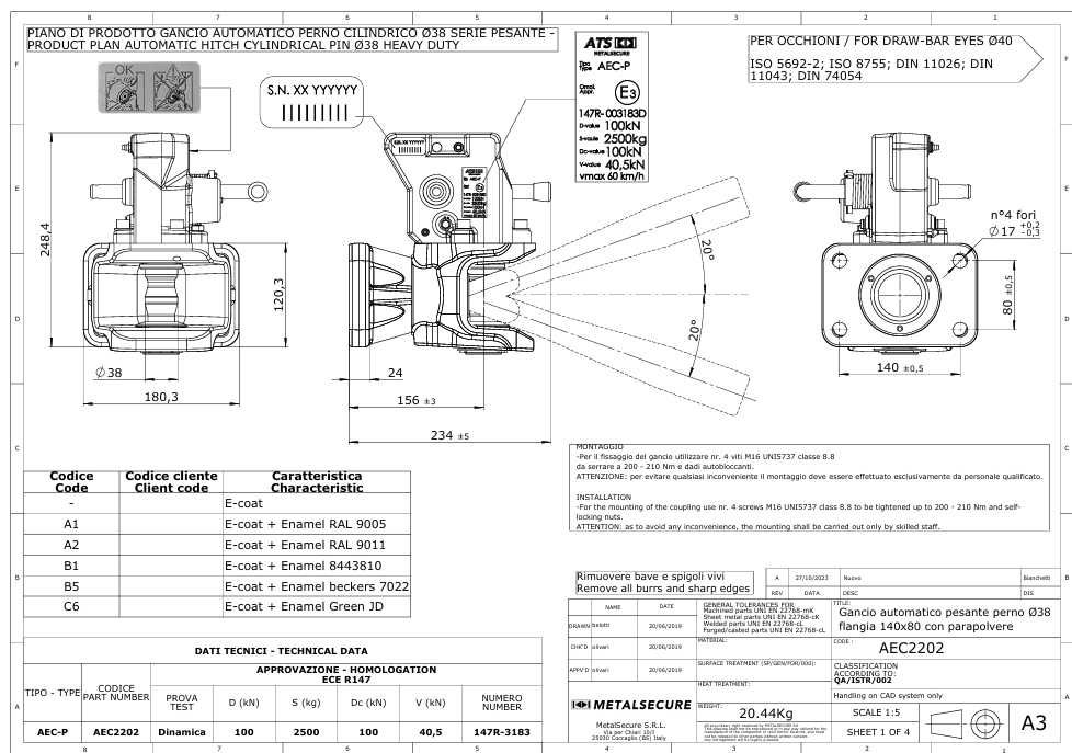 Zaczep tylny automatyczy  , obrotowy do przyczepy