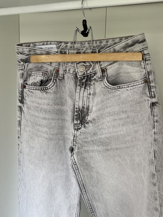 Calças de ganga Cinzentas Zara , cintura média/baixa