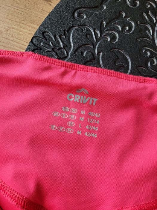 Nowe różowe sportowe legginsy wysoki stan na gumce Crivit M/L