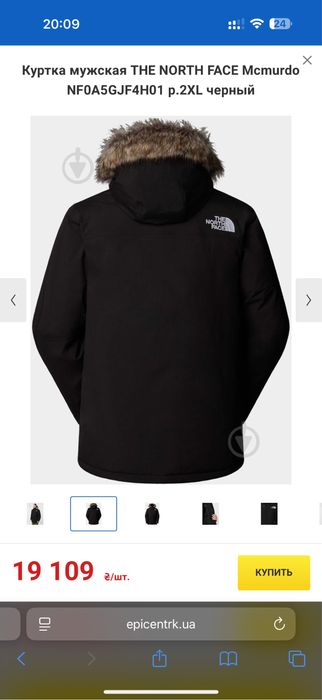 Пуховик чоловічий THE NORTH FACE Mcmurdo