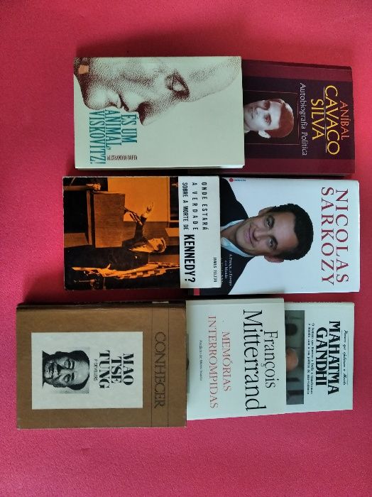 Biografias de Cavaco Silva, Miterrand, Sarkozy, Gandhi; Tse Tung,etc