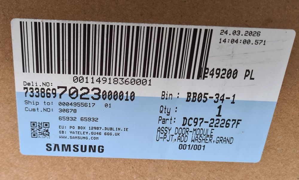 Drzwi pralki Samsung Dc97-22267F