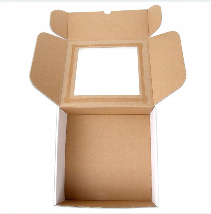 25x25x10 cm Pudełko z okienkiem kwadrat Białe zestaw