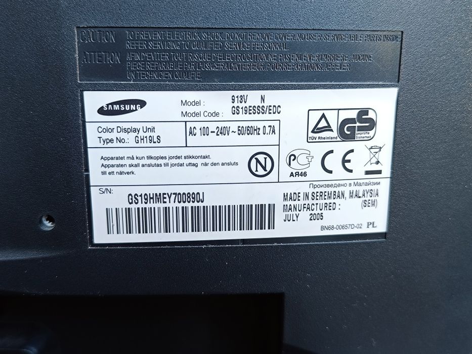 Samsung SyncMaster 913V 19" – sprawny monitor LCD