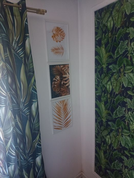 Złote liście palmowe obraz rysunek