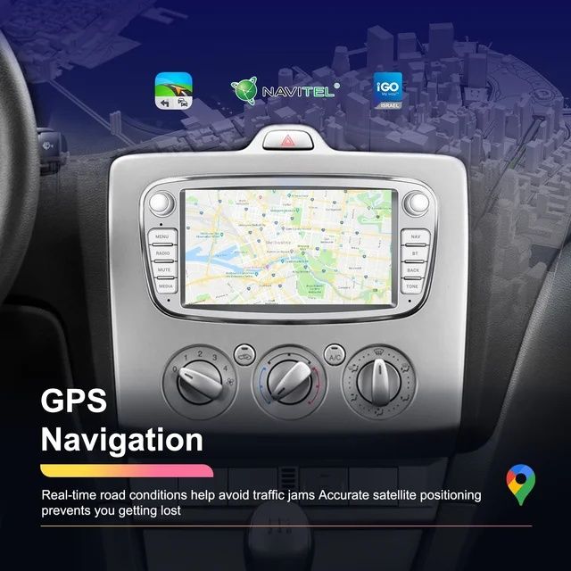 Rádio 7" Ford Focus S-Max Kuga Mondeo Galaxy Kuga 2/64GB GPS CARPLAY