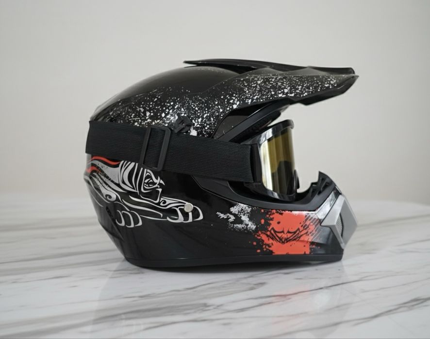 Шлем мото эндруо мотокросс + очки